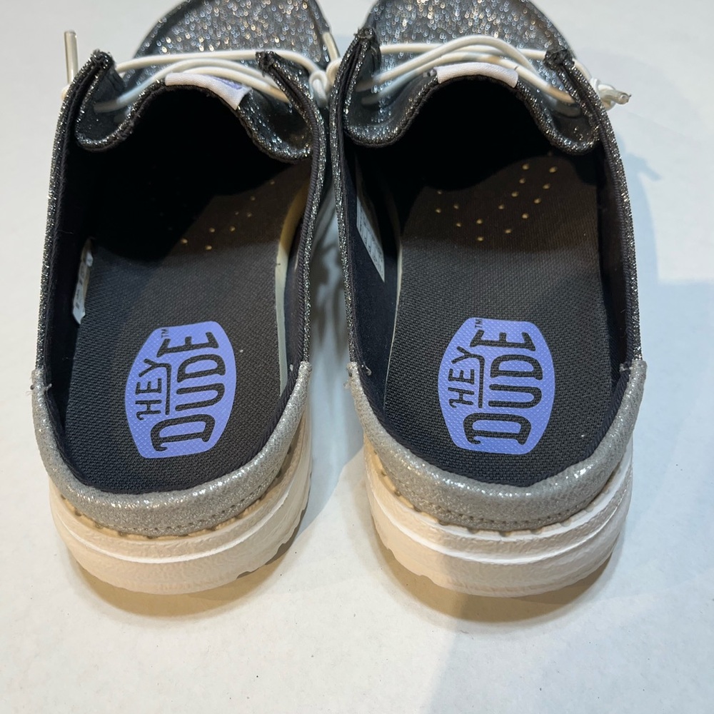 Hey Dude Black Glitter Mules - Picture 3 of 7
